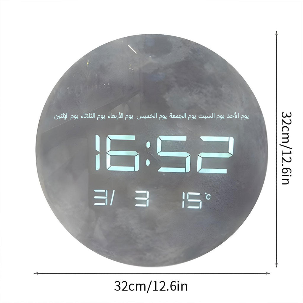 Horloge Murale Moon Numérique LED 13 Pouces – ساعة حائط رقمية