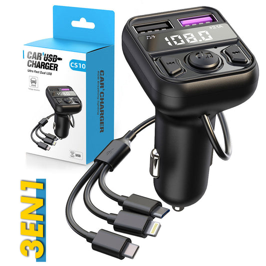 Transmetteur Bluetooth pour voiture, Voiture MP3 Radio AUX CS10 - تنزوت