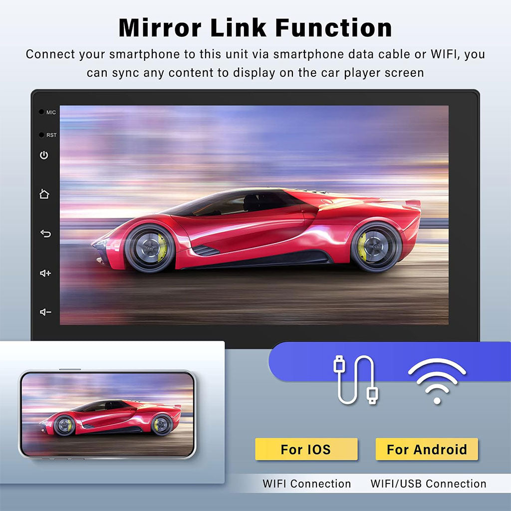 DVD MP5 et Autoradio 7 Pouces Tactile Bluetooth V2
