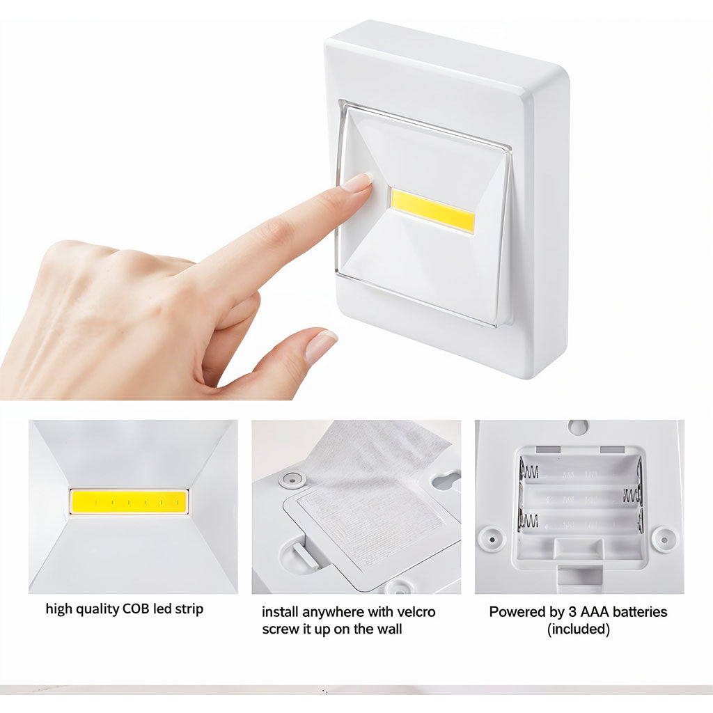 Pack de 3 Lampes Interrupteur LED COB pour Placard – طقم مصابيح إضاءة منزلية