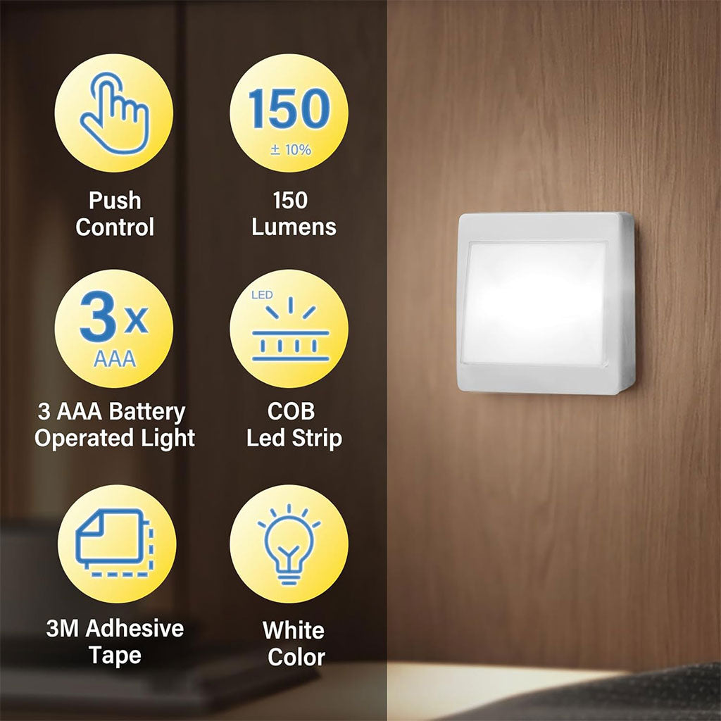 Pack de 3 Lampes Interrupteur LED COB pour Placard – طقم مصابيح إضاءة منزلية