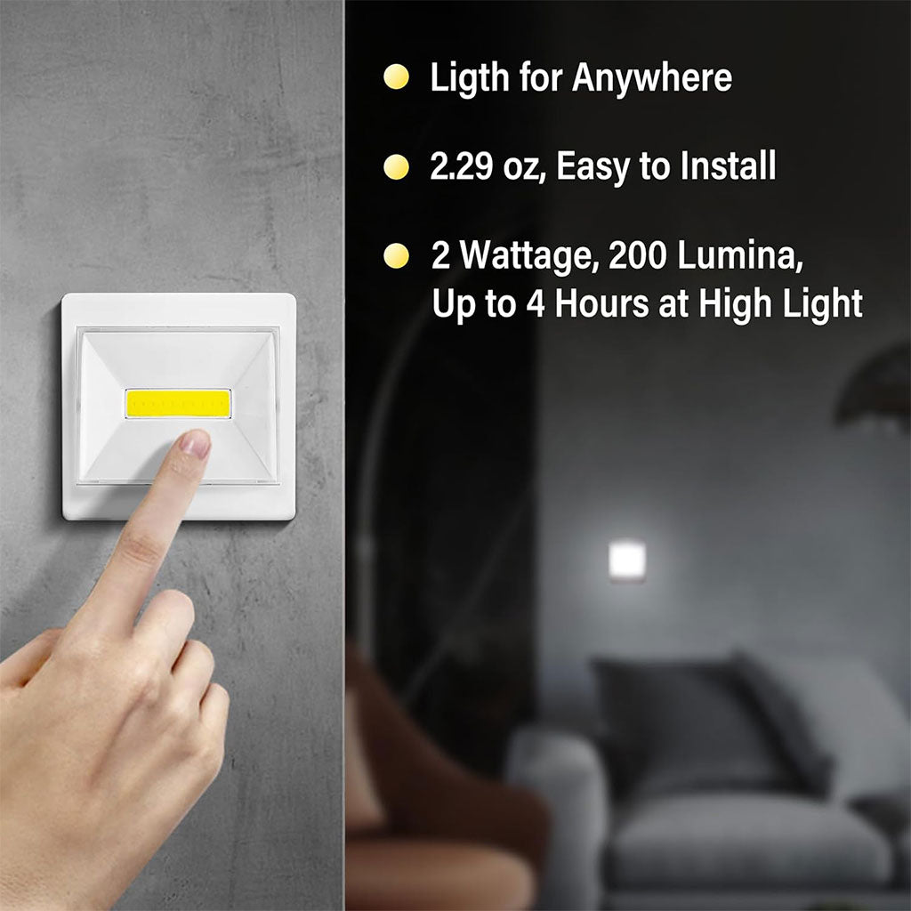 Pack de 3 Lampes Interrupteur LED COB pour Placard – طقم مصابيح إضاءة منزلية