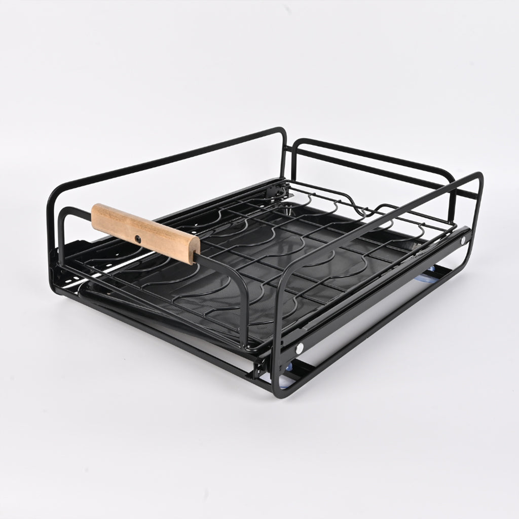 Égouttoir à vaisselle avec poignées en bois pour cuisine – منظم أواني داخل رف المطبخ