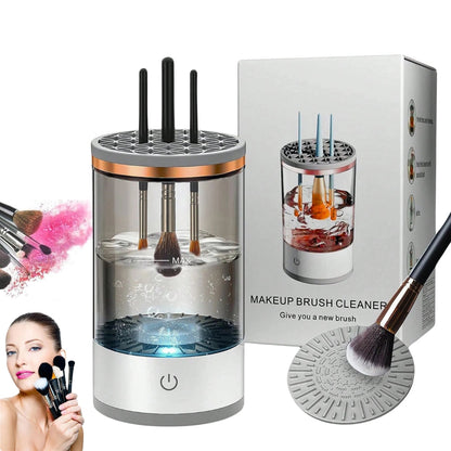 Machine de nettoyage de pinceaux maquillage électrique portable 3en1 - منظف ومجفف فرش المكياج الأوتوماتيكي