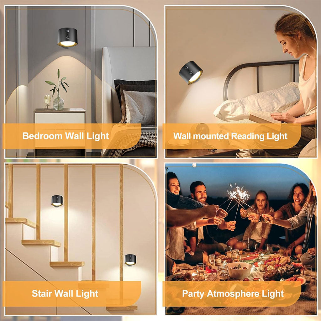 Applique murale Double Tète avec 3 températures de couleur et 3 niveaux de luminosité 1Pcs – مصباح حائط مثالي لغرف النوم