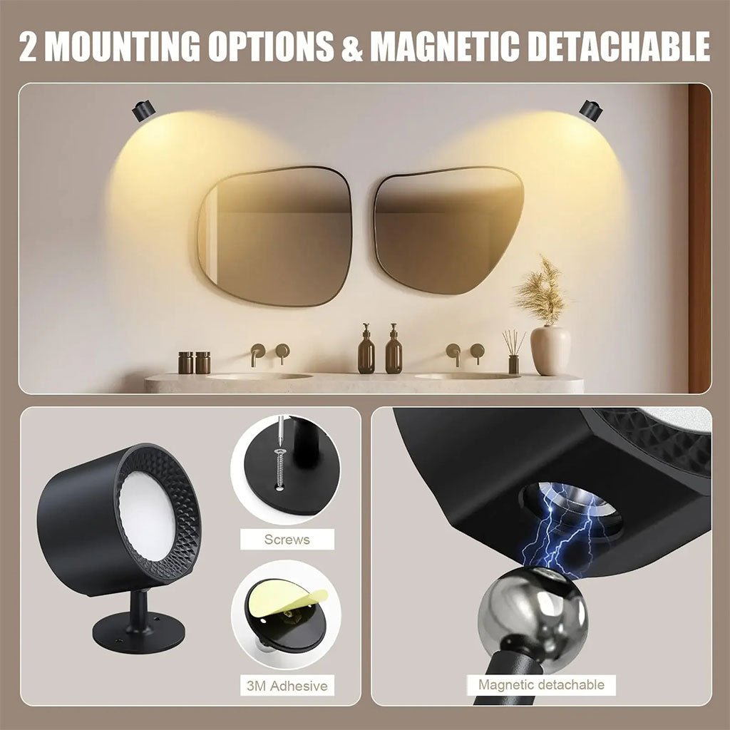 PACK X2 Applique murale Double Tète avec 3 températures de couleur et 3 niveaux