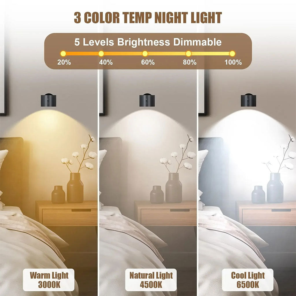 Applique murale Double Tète avec 3 températures de couleur et 3 niveaux de luminosité 1Pcs – مصباح حائط مثالي لغرف النوم