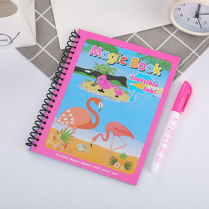 Magic Book réutilisable avec des dessins animés pour enfants et un stylo à eau