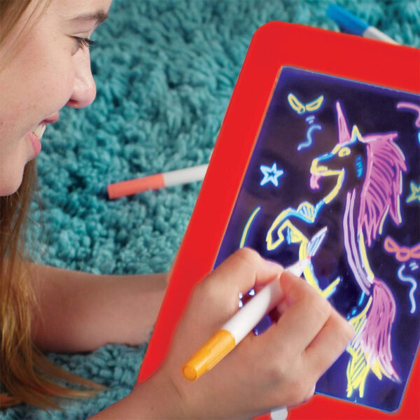 Tablette à dessin magique 3D avec lumière LED et stylo aquarelle – لوحة رسم ثلاثية الأبعاد مزودة بإضاءة أقلام مائية ملونة