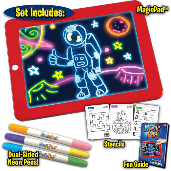 Tablette à dessin magique 3D avec lumière LED et stylo aquarelle – لوحة رسم ثلاثية الأبعاد مزودة بإضاءة أقلام مائية ملونة تنزوت