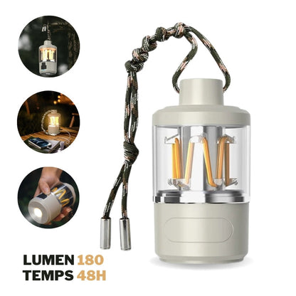 Lanterne Led Portable d'extérieur avec chargement de Type C, Power Bank, lampe de tente, fonction batterie externe تنزوت