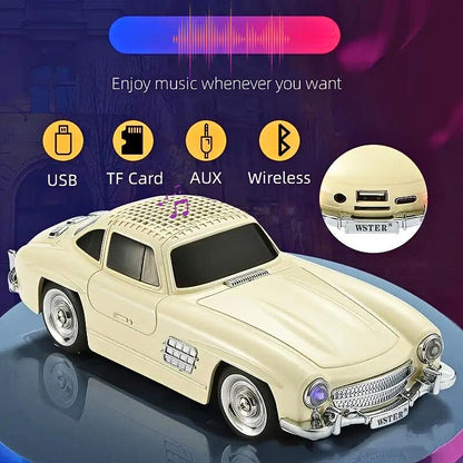 Haut-parleur audio Bluetooth sans fil En forme de Voiture Vintage , Carte mémoire , appels , AUX , Clé USB , FM RADIO تنزوت