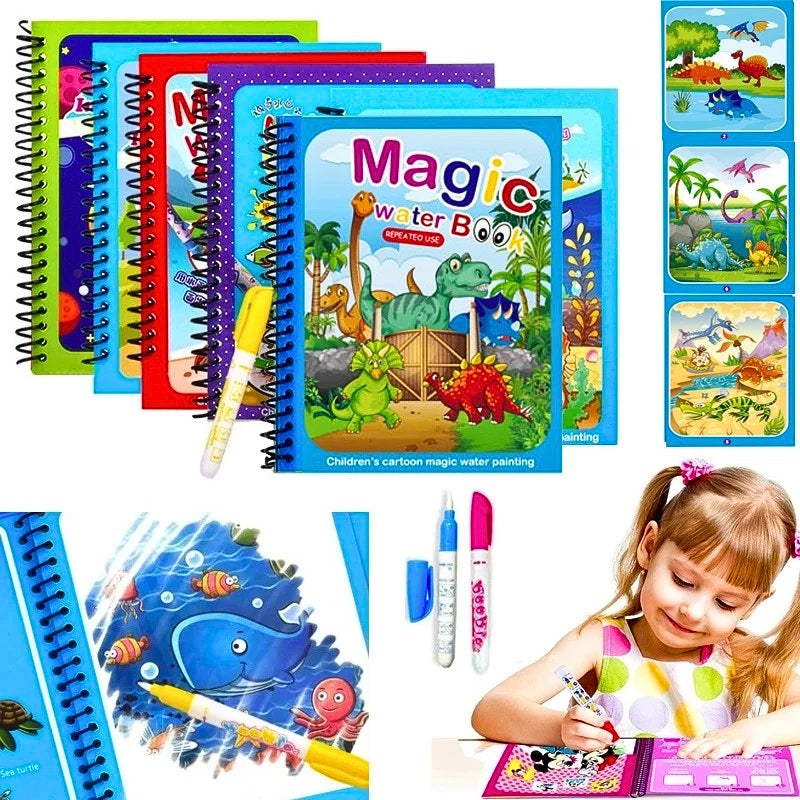 Livre De Dessin À L'eau Magique, Jouet de Coloriage Réutilisable Pour enfants - كتاب رسم الماء السحري، كتاب تلوين قابل لإعادة الاستخدام للأطفال تنزوت