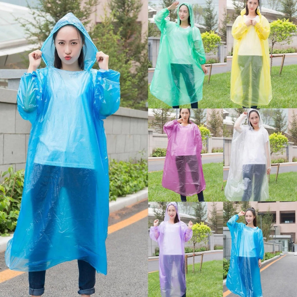 Poncho à capuche Transparent imperméable Pour Adulte protection d’urgence تنزوت