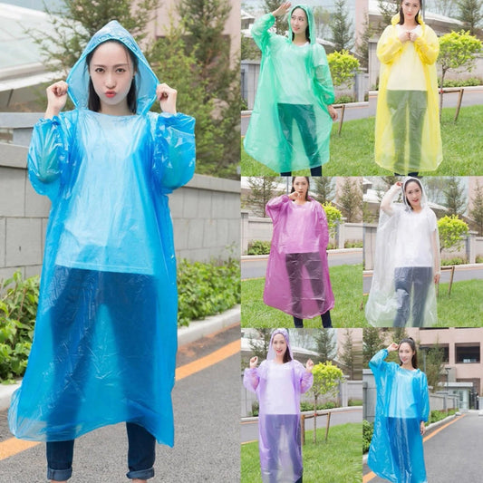 Poncho à capuche Transparent imperméable Pour Adulte protection d’urgence تنزوت