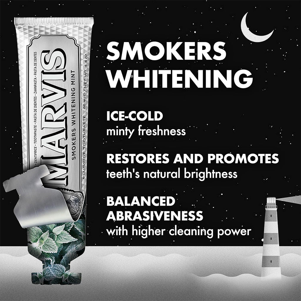 Marvis Dentifrice Blanchissant pour Fu-meurs 85ml Made in Italy – معجون أسنان مارفيس