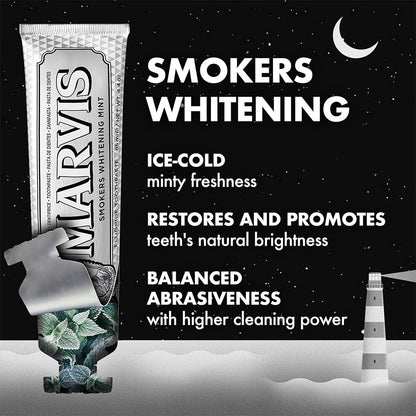 Marvis Dentifrice Blanchissant pour Fu-meurs 85ml Made in Italy – معجون أسنان مارفيس
