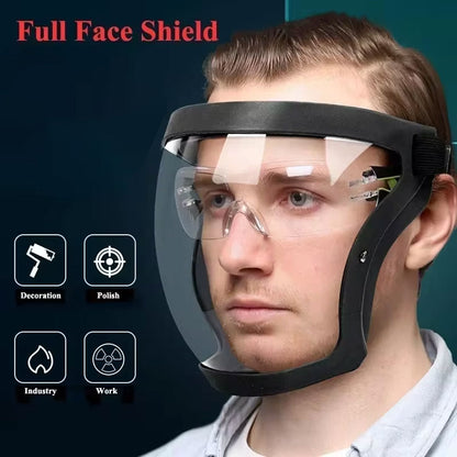 Masque facial intégral HD transparent, super protecteur anti-buée et respirant