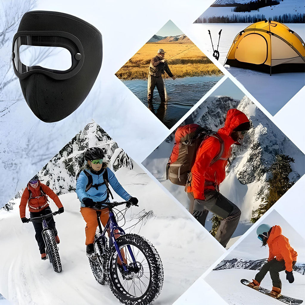 Pack-Moto Masque air flow coupe-vent + Gants Tactique Doigt Complet – طقم قناع وجه مع قفازات شتوية