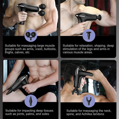 Masseur de tissus musculaire électrique à double tête à 6 vitesses – جهاز تدليك متعدد الرؤوس