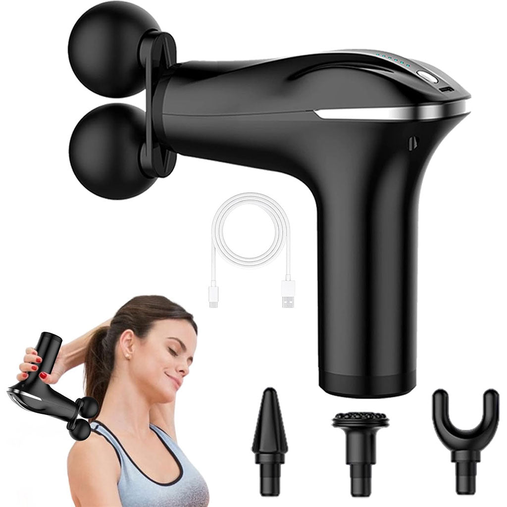 Masseur de tissus musculaire électrique à double tête à 6 vitesses – جهاز تدليك متعدد الرؤوس تنزوت