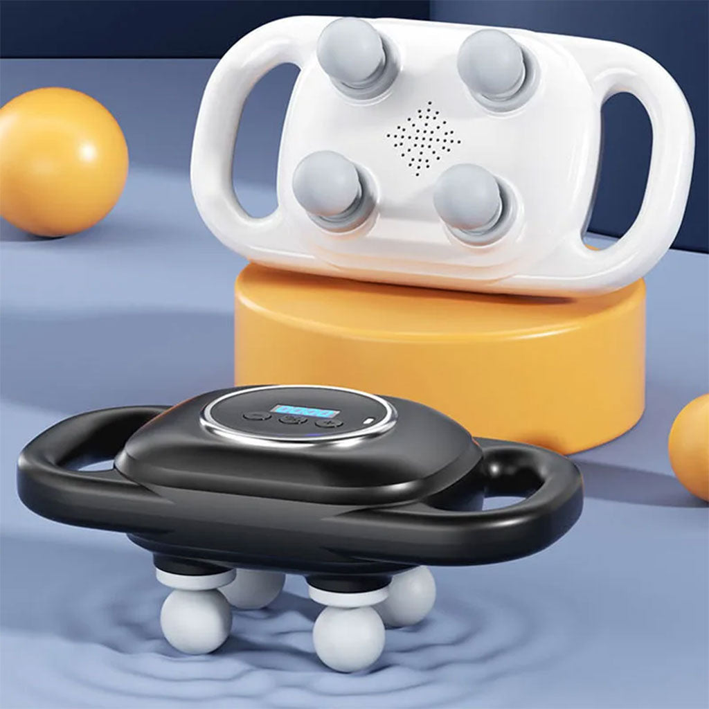Pistolet de massage à percussion 4 têtes avec avec 9 vitesses et modes – جهاز تدليك العظلات