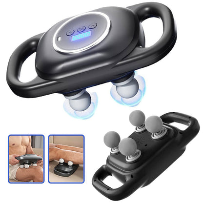 Pistolet de massage à percussion 4 têtes avec avec 9 vitesses et modes – جهاز تدليك العظلات تنزوت