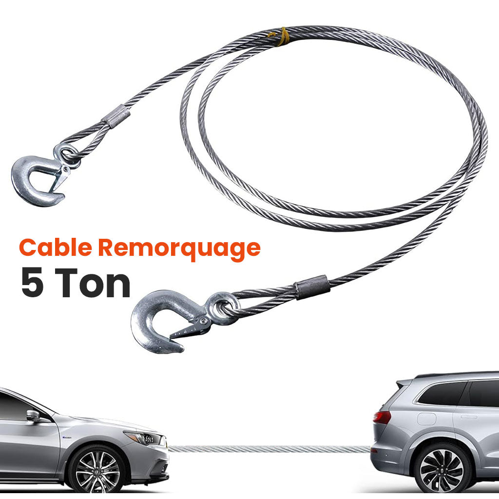 Cable de remorquage 5ton avec fil d’acier de qualité supérieure – كابل جر العربات تنزوت