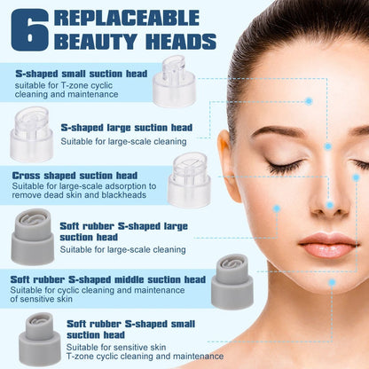 Aspirateur de Point Noirs avec 6 têtes d’aspiration et 3 modes – جهاز إزالة الرؤوس السوداء