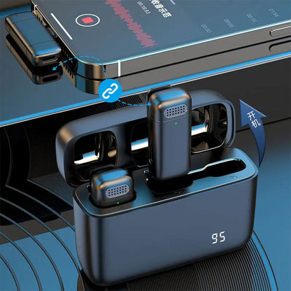 Double Microphone sans Fil pour Iphone et Android avec Étui de Charge – ميكروفون إحترافي مزدوج
