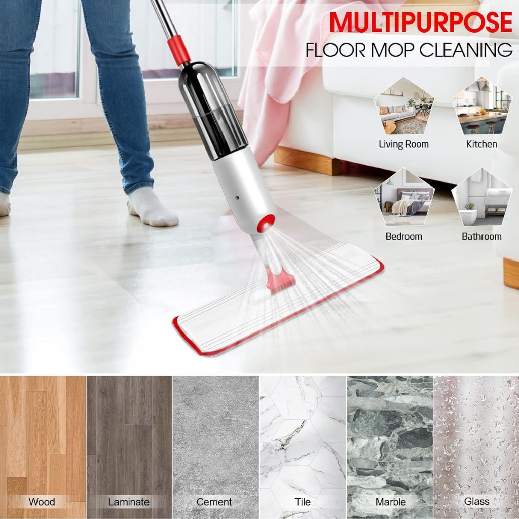 Balai Serpillère Pulvérisateur avec Réservoir Rechargeable – ممسحة بخاخ مع زجاجة قابلة لإعادة التعبئة