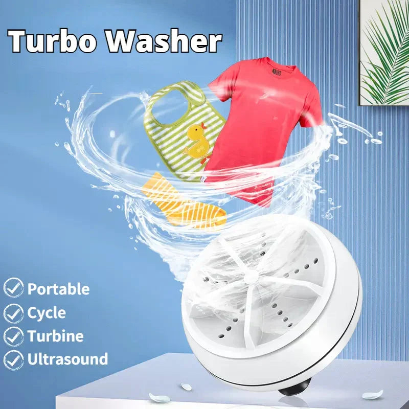 Mini Machine à Laver Portable 2 en 1, Laveuse à Ultrasons avec Câble USB تنزوت