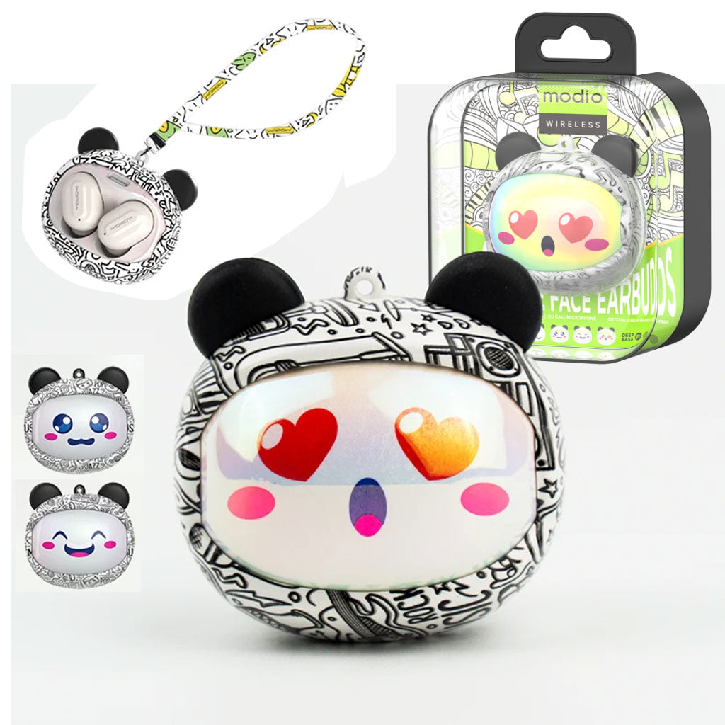 Écouteurs sans fil Modio Q11 BT5.3 avec design cute et coques interchangeables – سماعات لاسلكية جودة أصلية - تنزوت