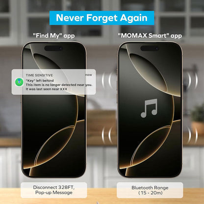 MOMAX Smart Tag Tracker Fonctionne avec l’application Apple Find My et Android – جهاز تعقب ذكي