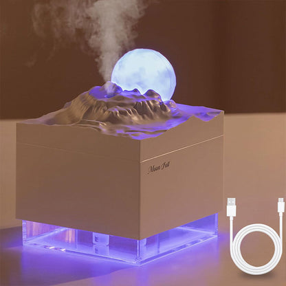 Humidificateur Cube 300 ml avec Veilleuse de Lune Colorée – معطر جو في الغرفة