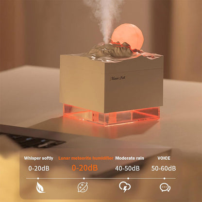 Humidificateur Cube 300 ml avec Veilleuse de Lune Colorée – معطر جو في الغرفة