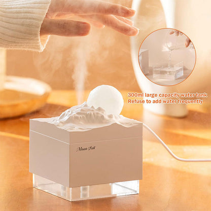 Humidificateur Cube 300 ml avec Veilleuse de Lune Colorée – معطر جو في الغرفة