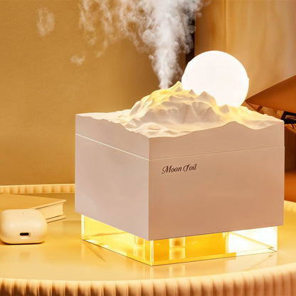 Humidificateur Cube 300 ml avec Veilleuse de Lune Colorée – معطر جو في الغرفة تنزوت