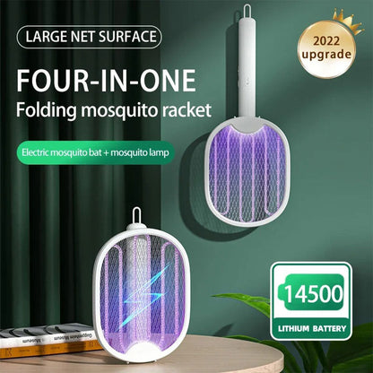 Tapette à Mouche électrique 3 en 1 3000V Rechargeable par USB – صاعق الناموس