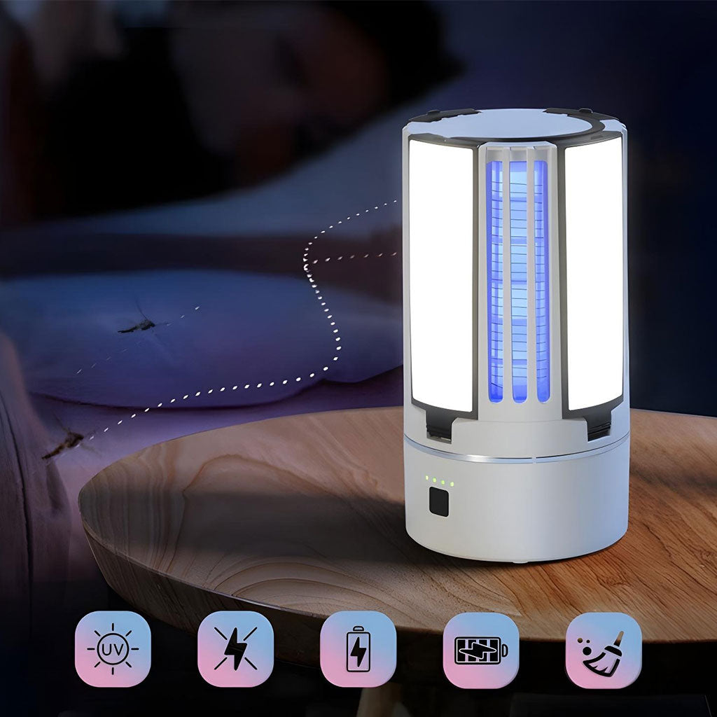 Lampe Anti-Moustique Rechargeable 2 en 1 – مصباح عالي سطوع وصاعق ناموس