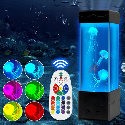 Lumière D'Ambiance Méduse LED, Veilleuse Décoration Bureau Table , Carré V2