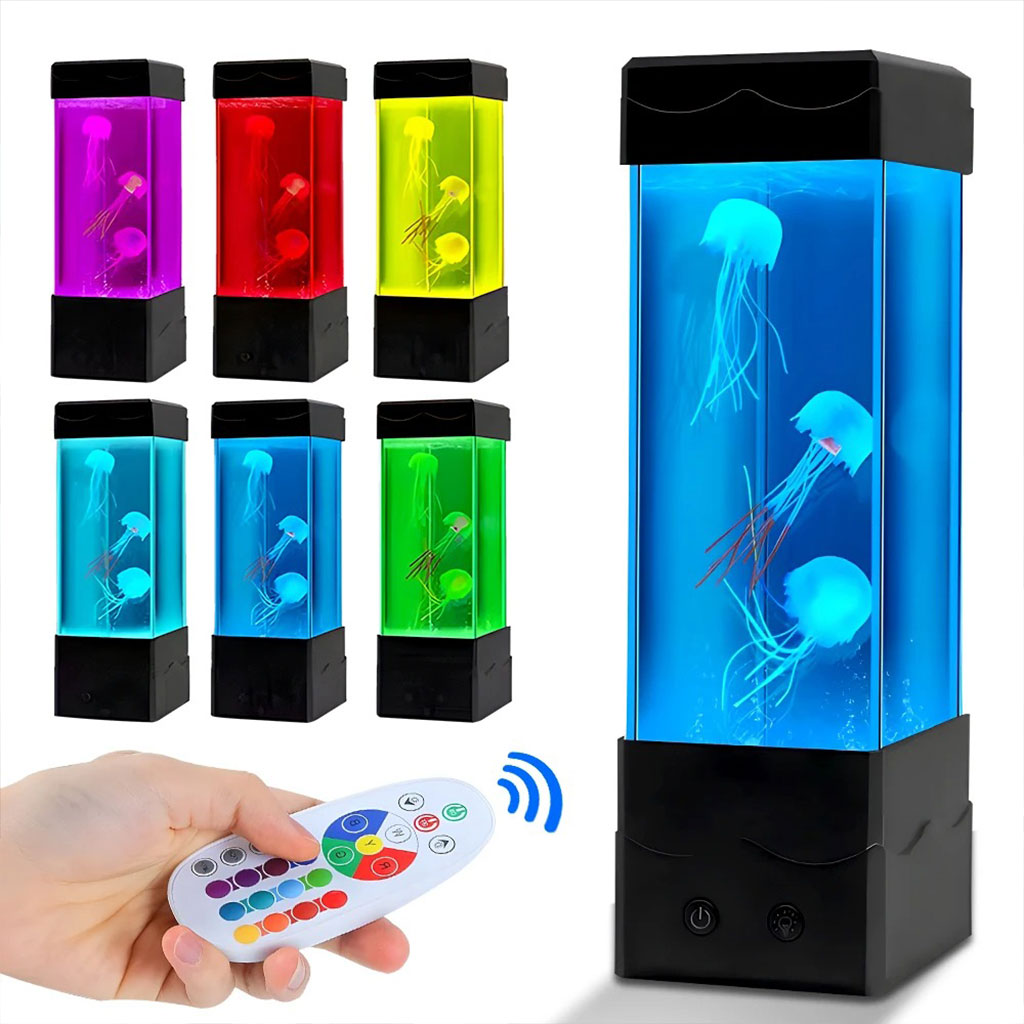 Lumière D'Ambiance Méduse LED, Veilleuse Décoration Bureau Table , Carré V2 تنزوت