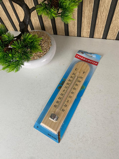 thermomètre en bois pour intérieur ou extérieur 25cm