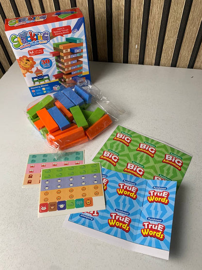 Jeu de blocs de construction colorés à faire tomber 30pcs - لعبة هدم الأبراج