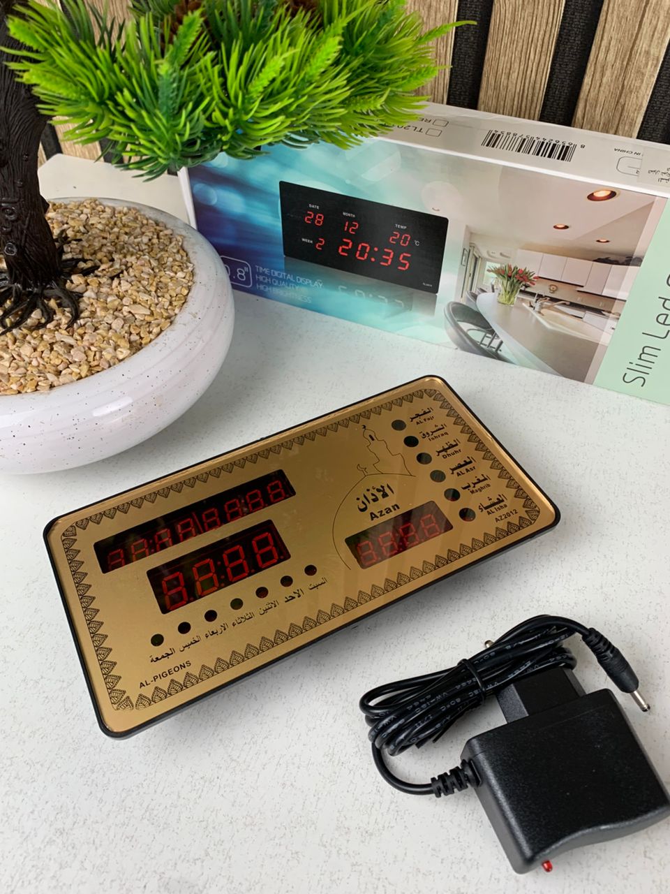 Horloge Islamic Digitale LED avec Heures de Prière AZ2012 – ساعة رقمية إلكترونية لمواقيت الصلاة