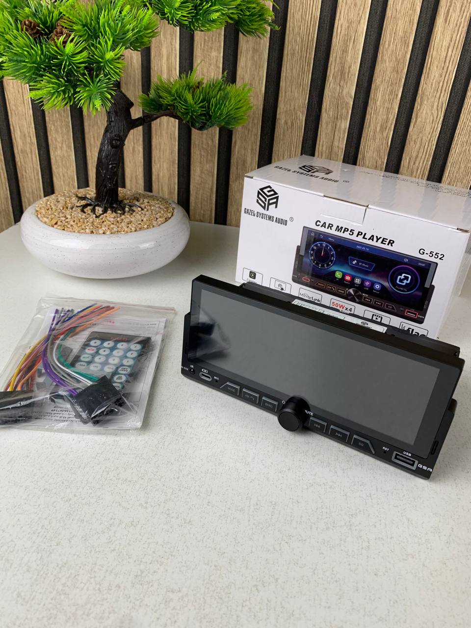 Gazel Systems MP5 Player LCD Screen Multimedia Player Wireless Carplay Android Auto EQ Bluetooth USB Mirror Link Car Stereo