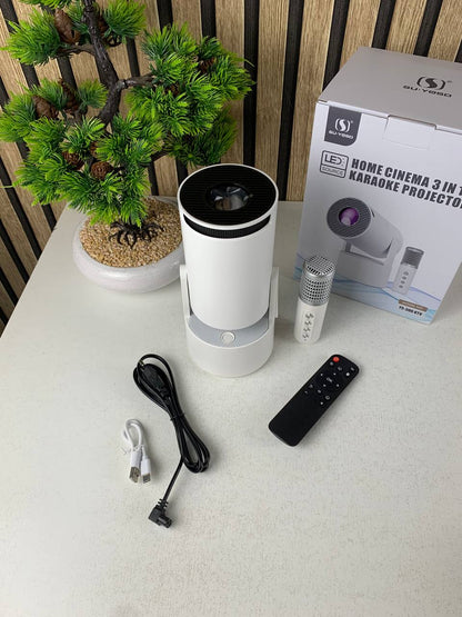 Mini Projector Karaoke Portable Support 4K 1080P YS-300 KTV – جهاز مديا ذكي للعرض على الحائط مع كاريوكي