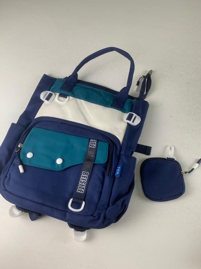 Ensemble de sacs d’école Kawai pour Enfants 2Pcs Avec Pochette Bleu – محفظة 2 قطع كاواي مع محفظة صغيرة أزرق