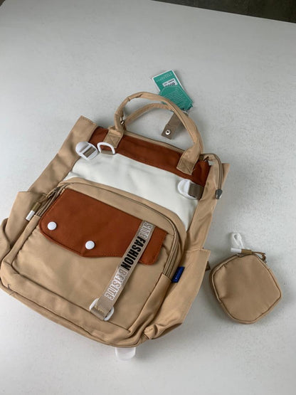 Ensemble de sacs d’école Kawai pour Enfants 2Pcs Avec Pochette Beige – محفظة 2 قطع كاواي مع محفظة صغيرة بيج