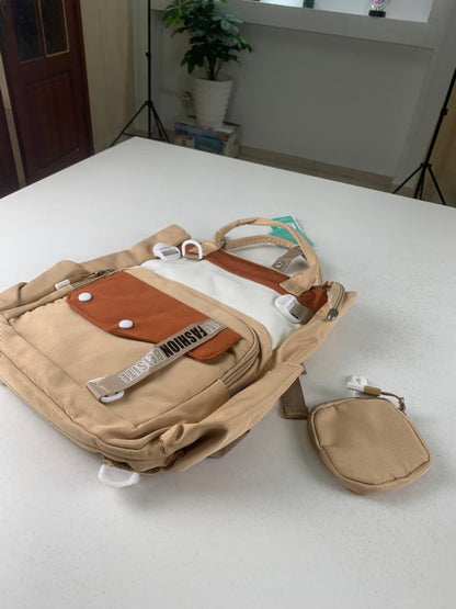 Ensemble de sacs d’école Kawai pour Enfants 2Pcs Avec Pochette Beige – محفظة 2 قطع كاواي مع محفظة صغيرة بيج